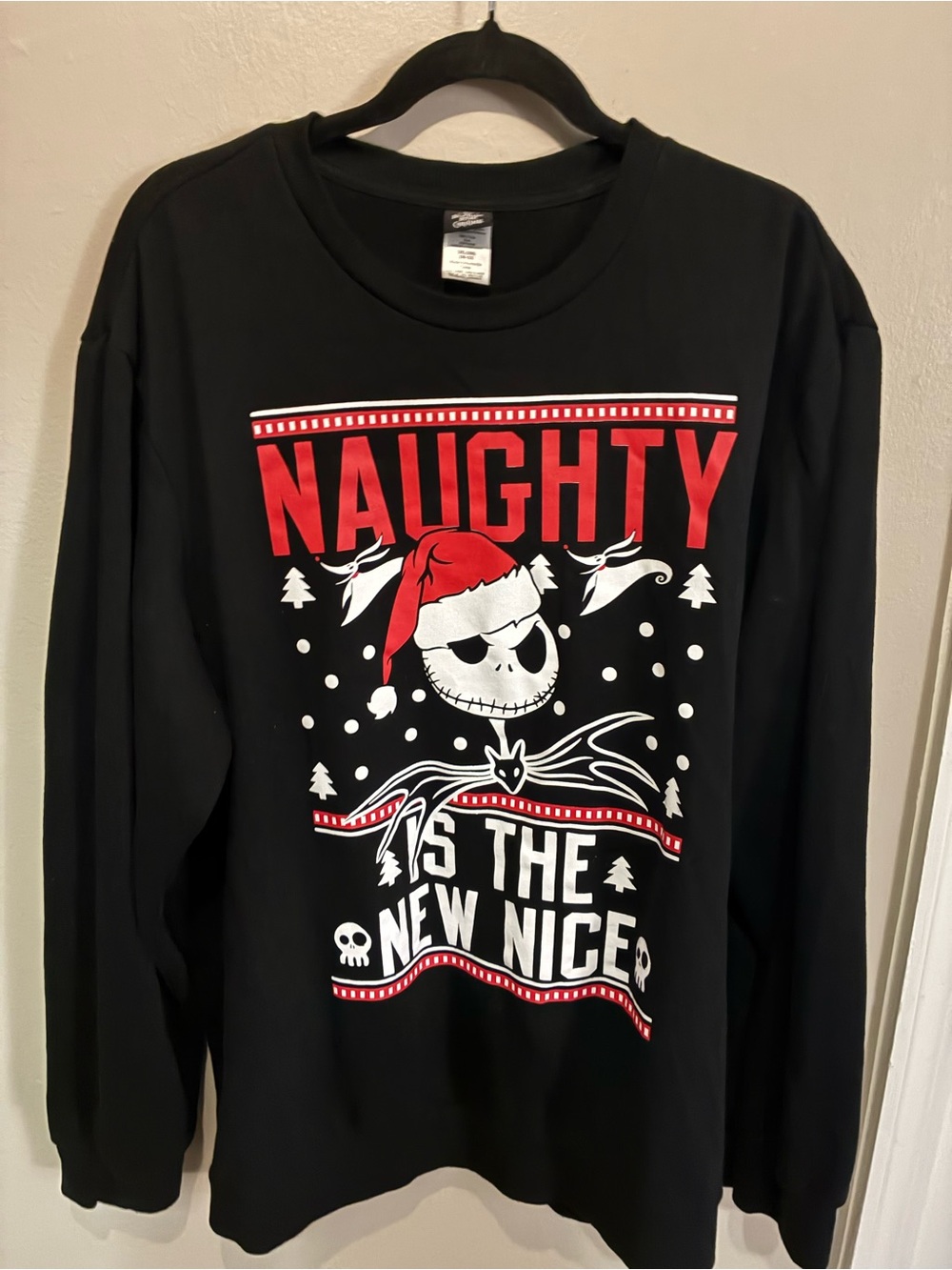 Disney Nightmare Before Christmas Sweatshirt 2XL Jack Skellington Naughty Nice